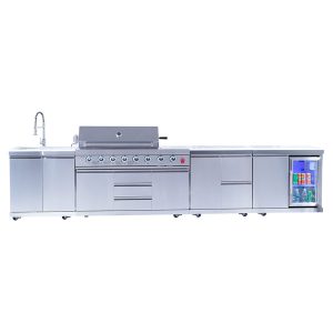 outdoor kitchen island setup