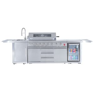 outdoor grill and kitchen combination