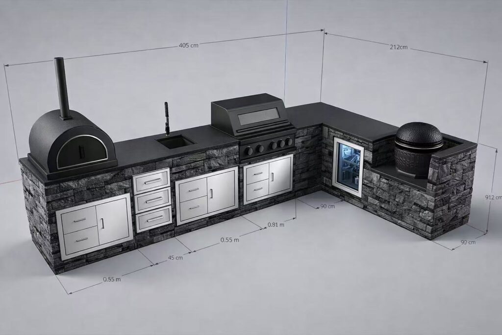 outdoor bbq kitchen setup