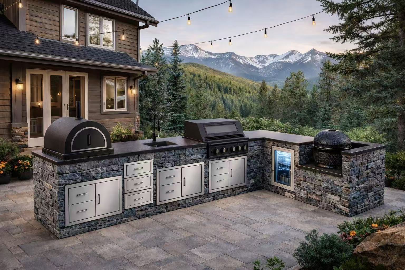 stainless steel outdoor kitchen island