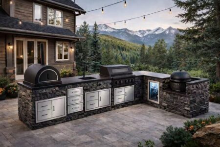 custom outdoor BBQ island