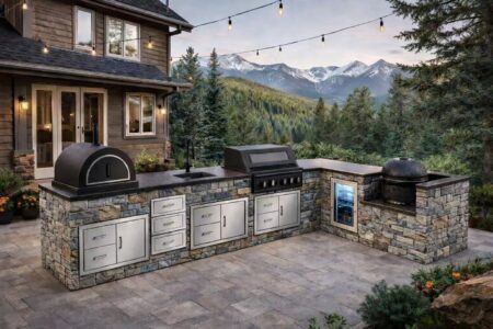 luxury outdoor cooking island