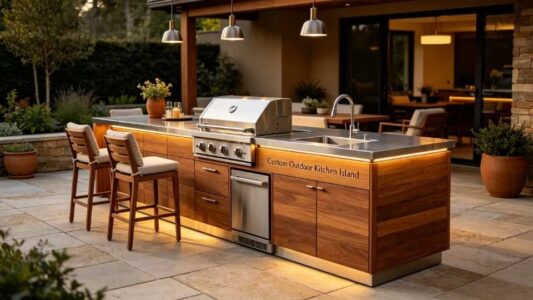 Custom Outdoor Kitchen Island